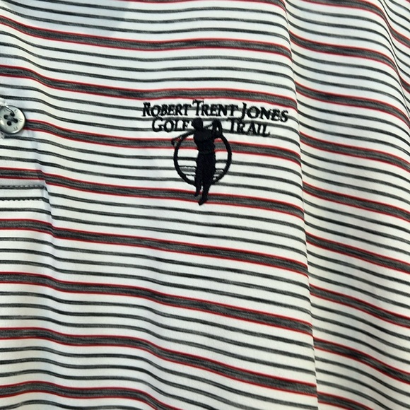 Foot Joy golf shirt size XXL white gray and red striped - Picture 2 of 5